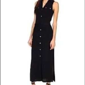MICHAEL Michael Kors Lux Matte Jersey Button Down Sash-Belt Midi Shirt Dress